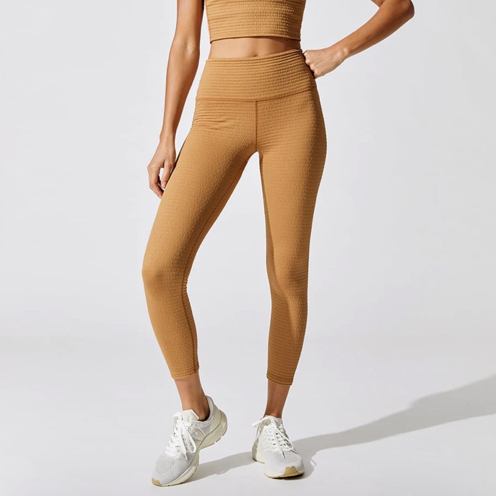 CARBON 38 jacquard high rise 7/8 legging // brown sugar // size small